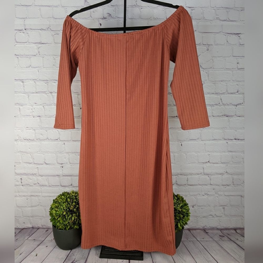 Say What? Off-The-Shoulder Ribbed Party Bodycon Dress - Picture 4 of 8